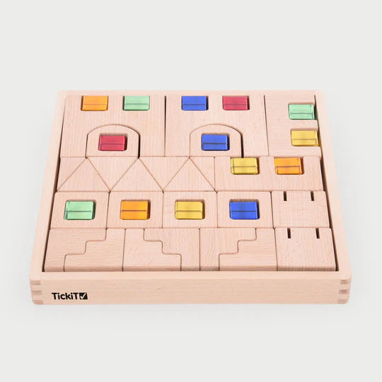 Tickit - Houten bouwstenen met edelstenen