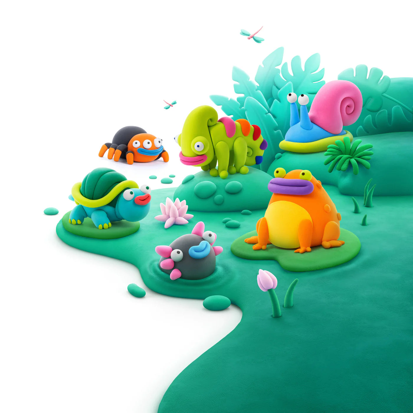 Hey Clay Boetseerklei Exotische dieren - 15 potjes klei