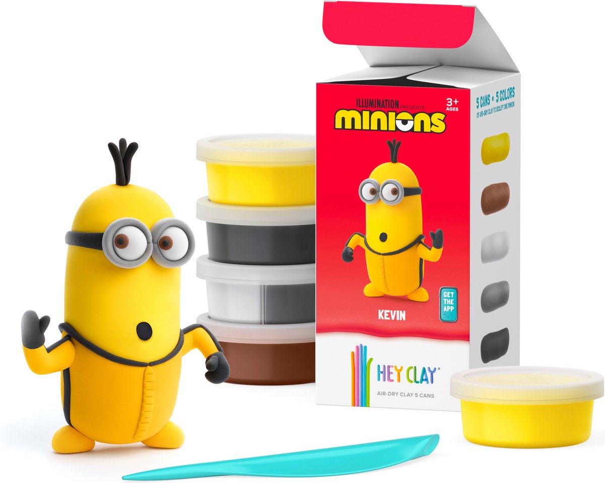 Hey Clay Boetseerklei Limited Edition – Minion Kevin, 5 potjes