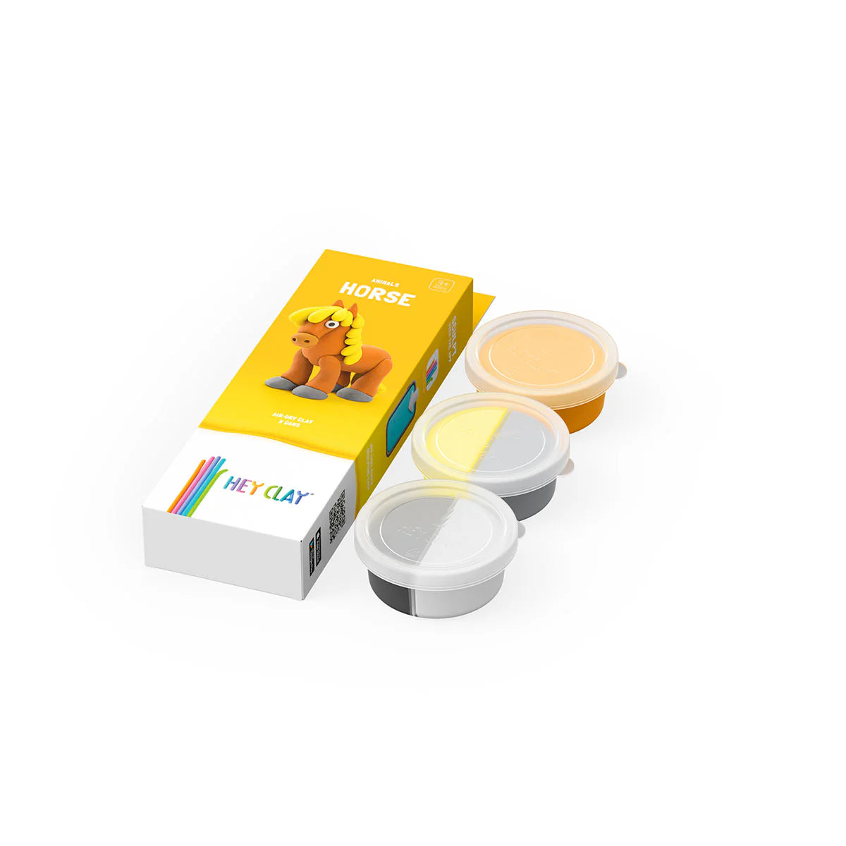 Hey Clay Boetseerklei - Paard, 3 potjes klei