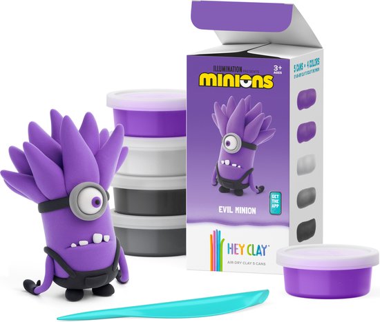 Hey Clay Boetseerklei Limited Edition – Minion Evil Purple, 5 potjes