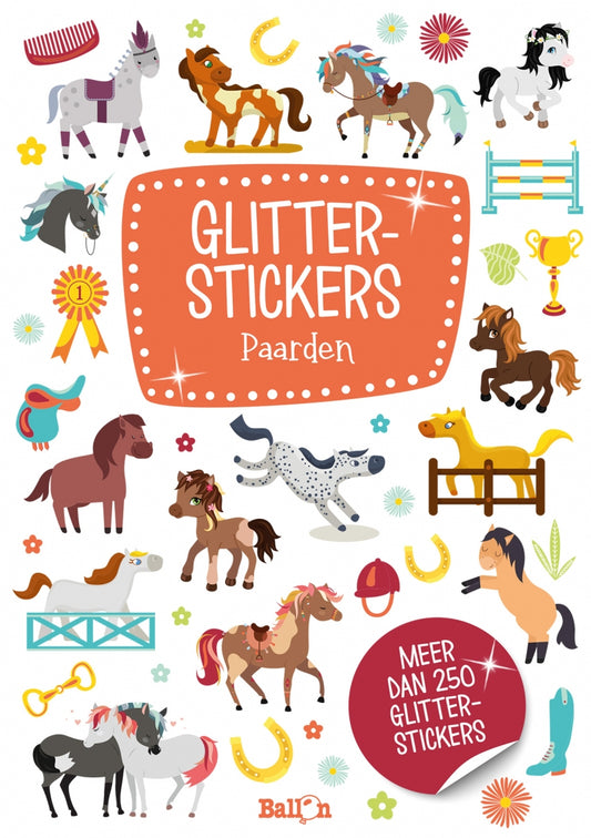 Ballon Glitterstickers Paarden