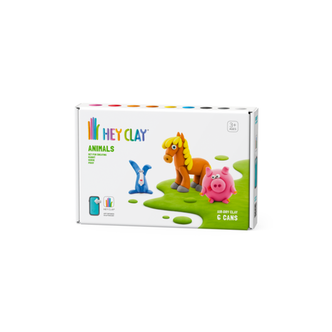 Hey Clay Dieren (varken, paard en konijn), 6 potjes klei