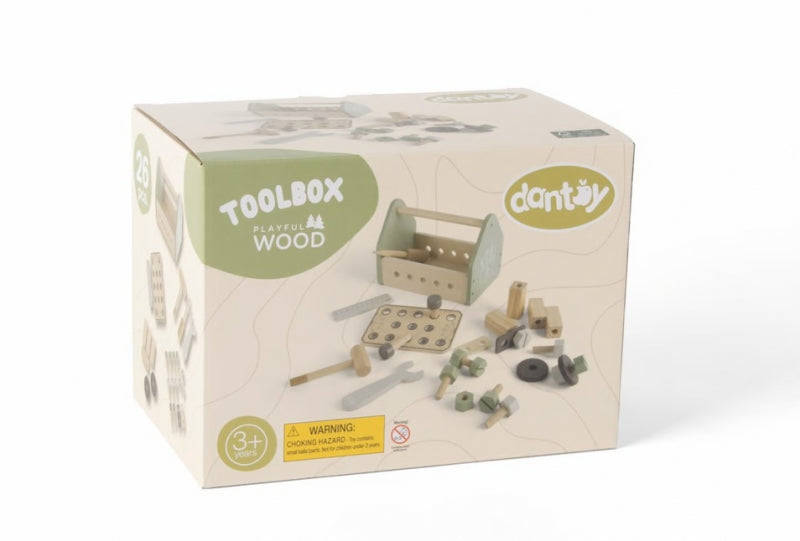 Dantoy Houten gereedschapsbox 26-delig