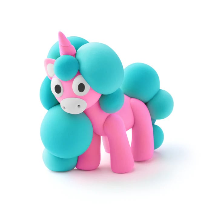 Hey Clay Rainbow Unicorns Cloudy, 3 potjes klei