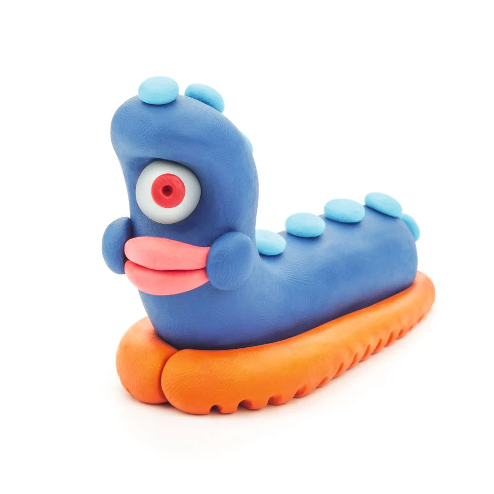 Hey Clay Grappige monsters (Worm, Ginger en Yoll), 6 potjes klei