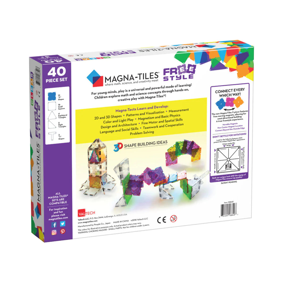 Magna Tiles Clear Colors Freestyle 40 stuks
