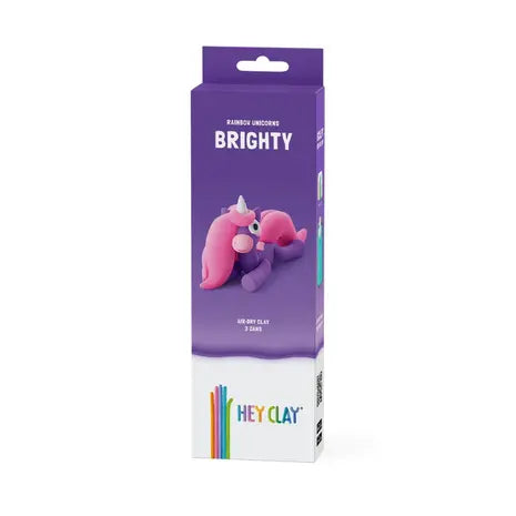 Hey Clay Rainbow Unicorns Brighty, 3 potjes klei
