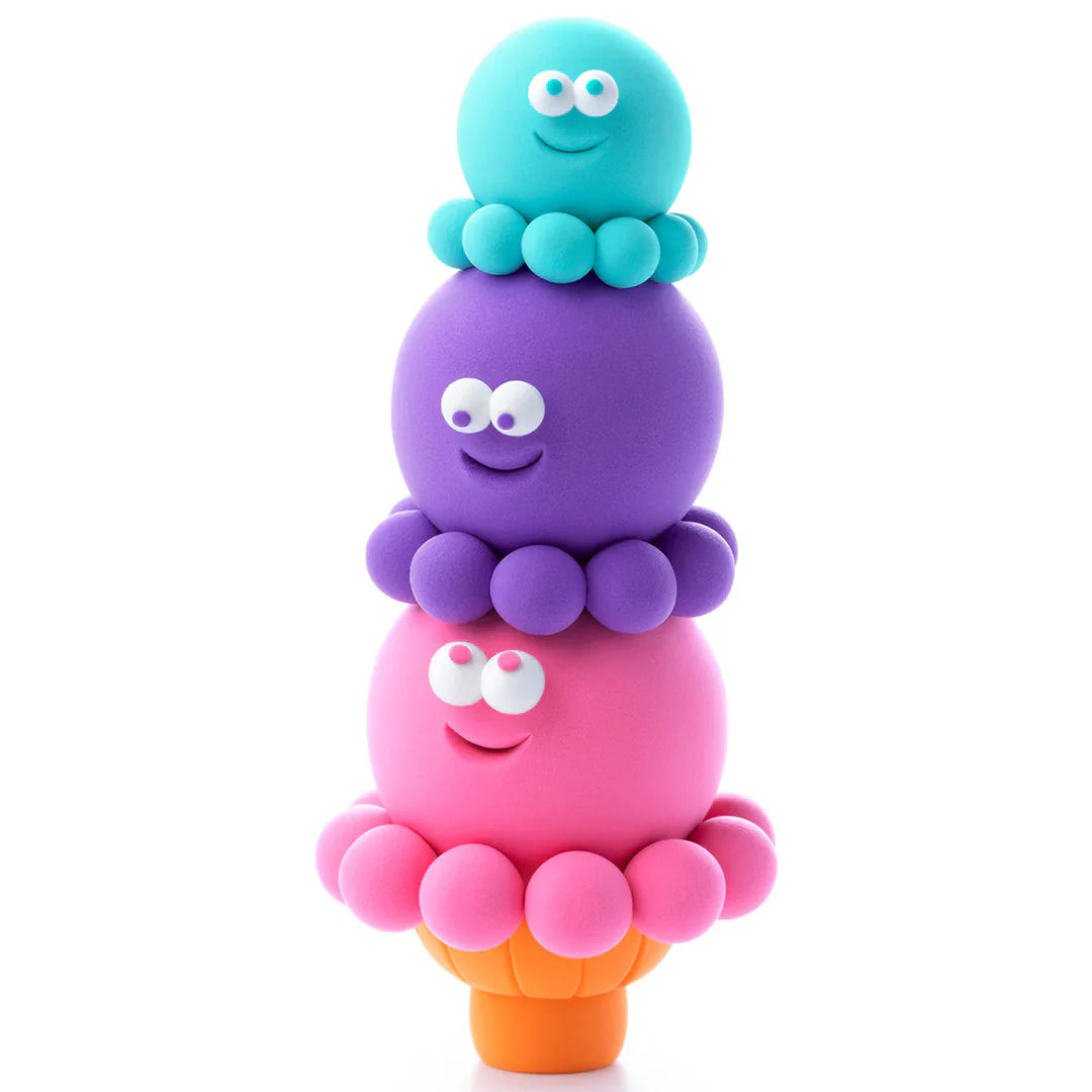 Hey Clay Boetseerklei - Ice Cream - Scoopanauts, 3 potjes klei