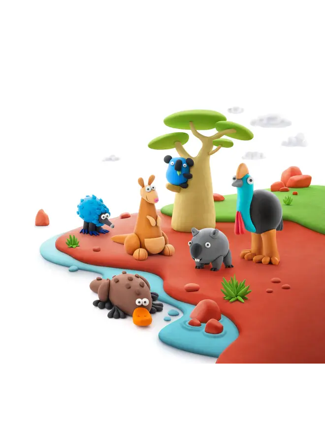 Hey Clay Australische dieren - 15 potjes klei