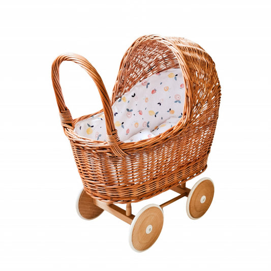 Hollie Rieten poppenwagen met kap | Summer Fruit